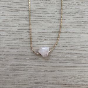 Universal Thread NWT Rose Quartz Heart Pendant Gold Tone Necklace